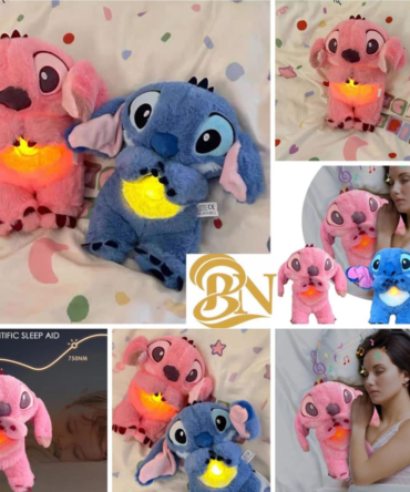 Stitch Breathing Plush Doll with LED Light & Soothing Music – Sleeping Companion Toy