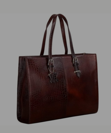 Womenβs Dark Red Genuine Leather Tote Bag β Premium Office & Daily Handbag