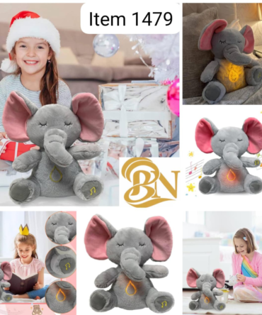 Elephant Breathing Plush Toy with Light & Soothing Music – Baby Sleep Soother