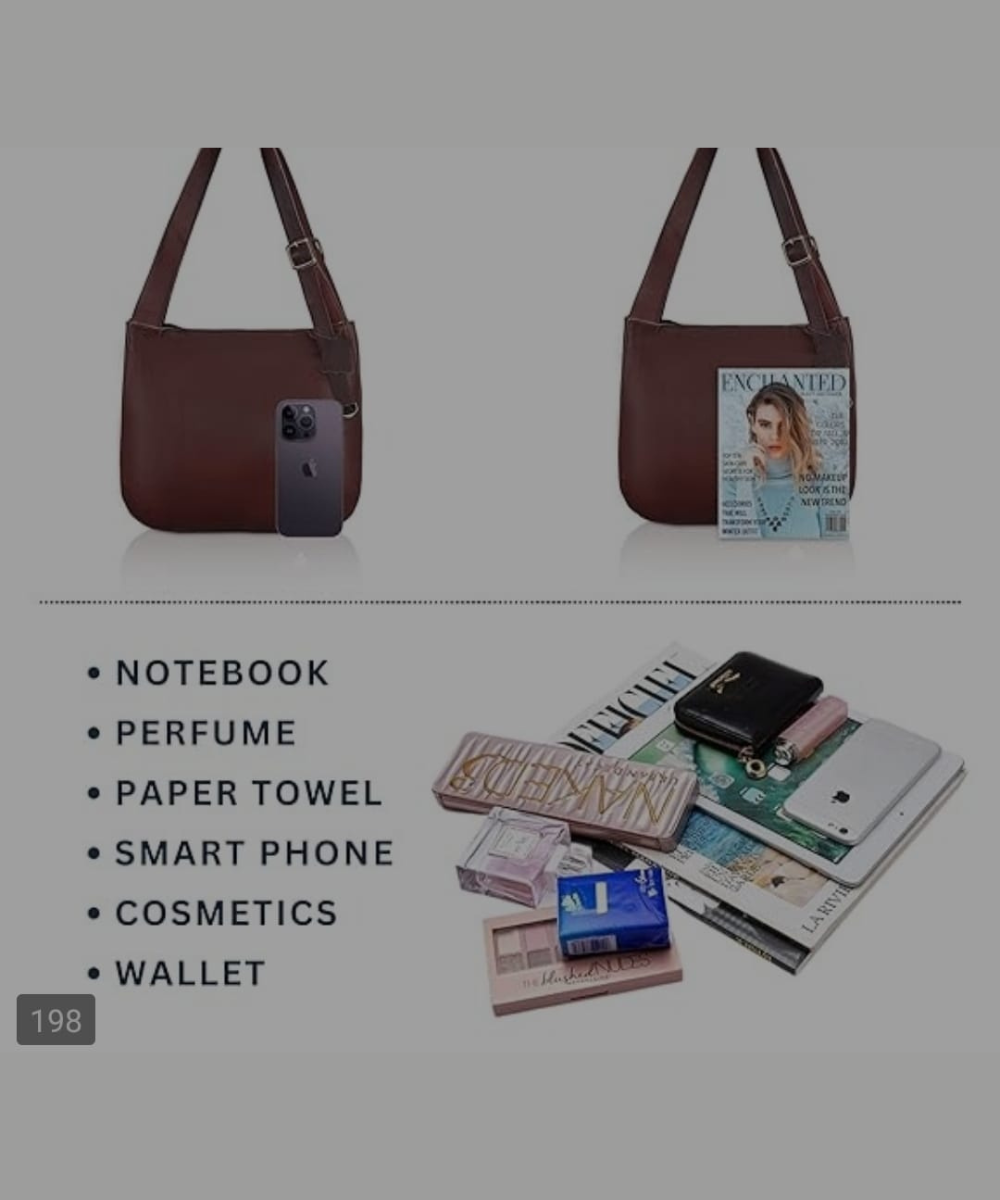 Women’s Black Genuine Leather Sling Bag – Minimal Everyday Shoulder Bag - Image 3