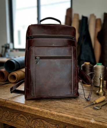 Herald Executive Convertible Leather Backpack – Dark Brown