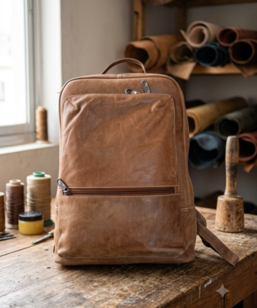 Herald Classic Convertible Leather Backpack – Tan Brown