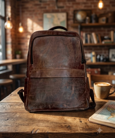 Herald Vintage Dark Brown Leather Sling Backpack