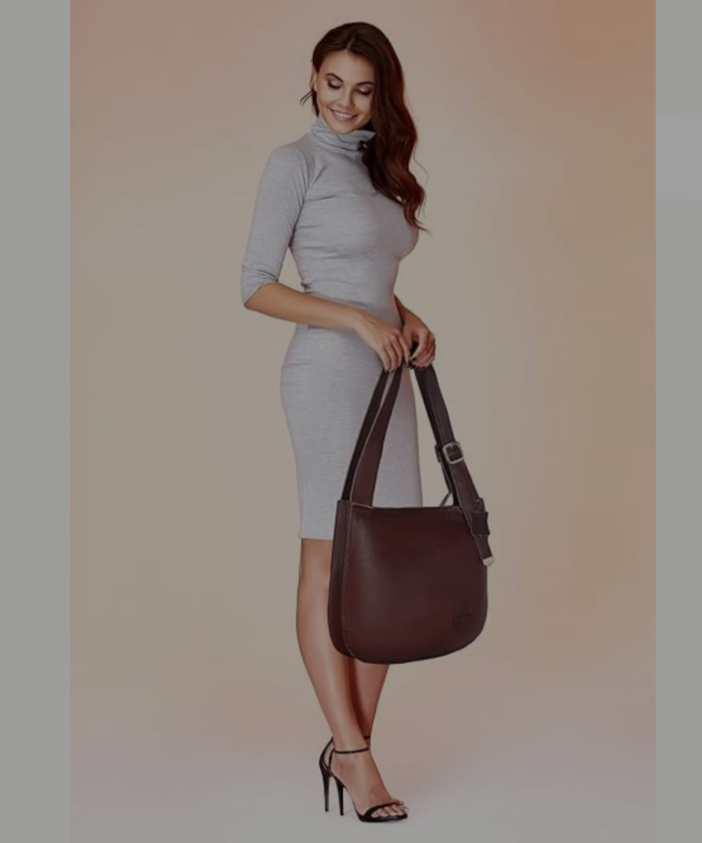 Women’s Black Genuine Leather Sling Bag – Minimal Everyday Shoulder Bag - Image 2