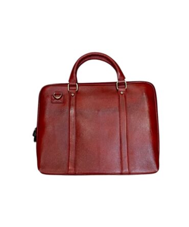 Herald Executive Leather Briefcase – Ox Blood Maroon