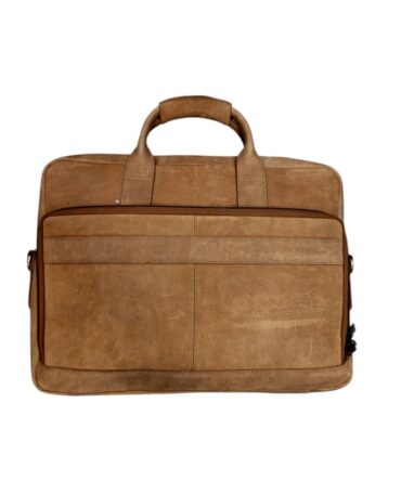 Herald Vintage Leather Laptop Briefcase – Tan
