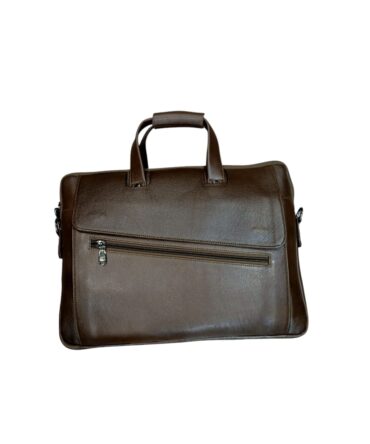 Herald SlimZip Leather Briefcase – Coffee Brown