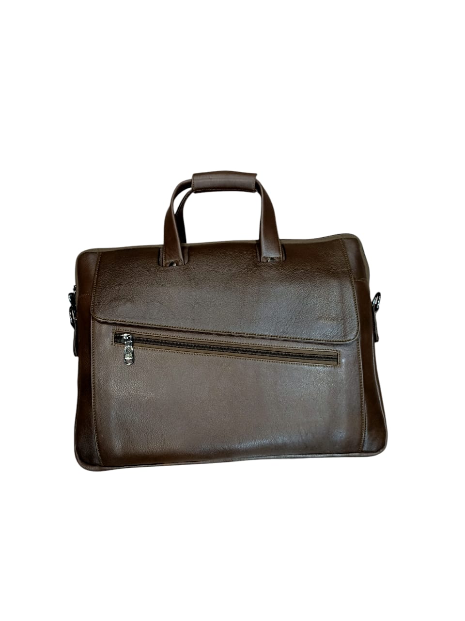 Herald SlimZip Leather Briefcase – Coffee Brown