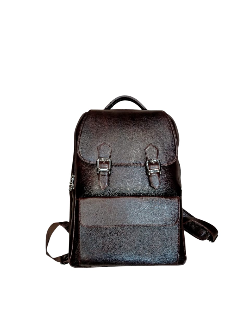 Herald Coffee Brown Vintage Leather Buckle Backpack