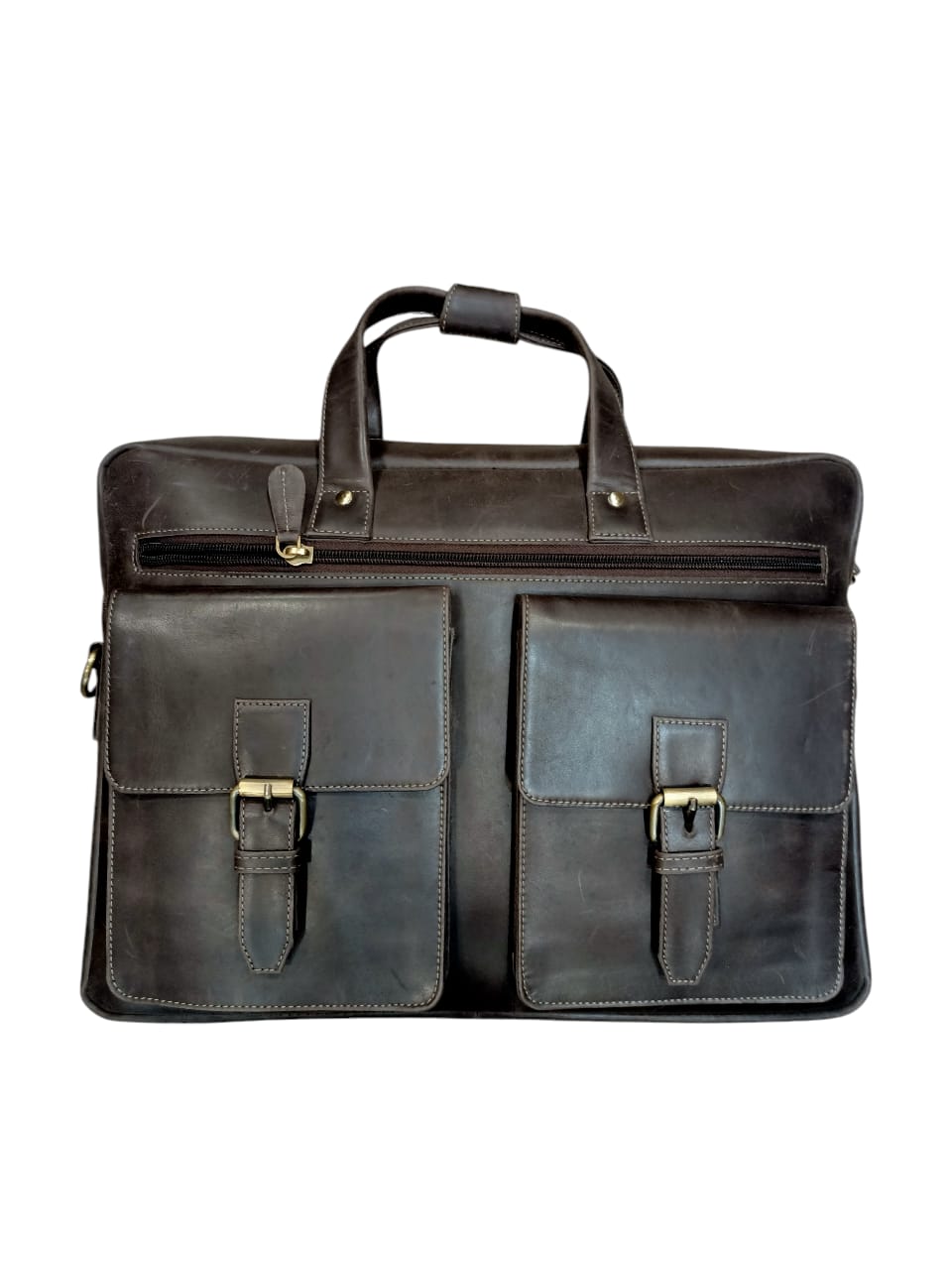 Herald Heritage Leather Briefcase β Espresso Brown
