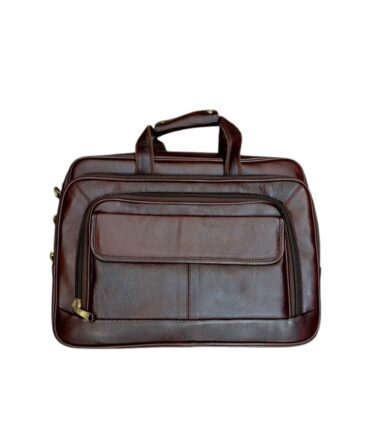 Herald Classic Leather Laptop Briefcase – Dark Brown